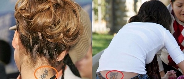 A picture of Two tattoos of Jessica Alba.